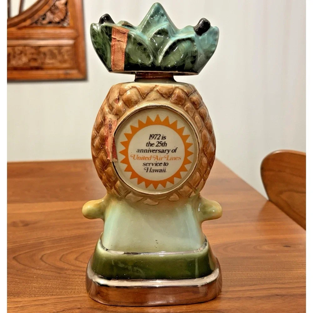 Vintage 1972 Jim Beam Hawaiian Open Pro-Am United Air Lines Decanter EMPTY
